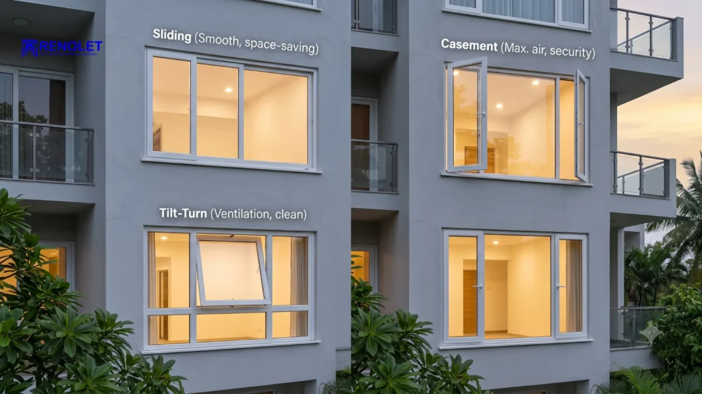 Casement Vs Sliding Vs Tilt-Turn for Each Room Type ​